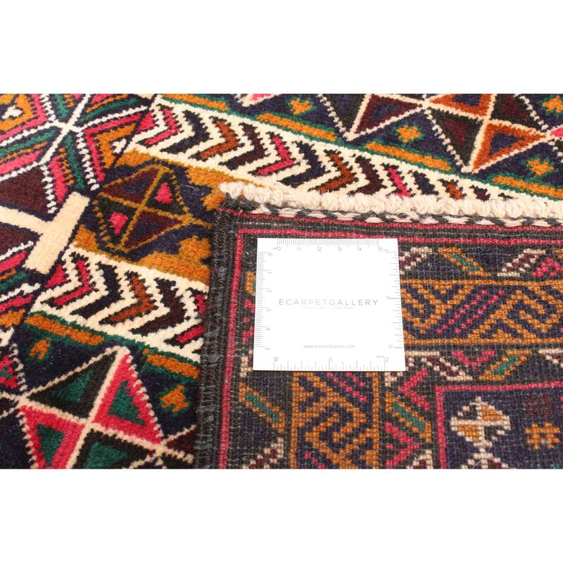 ECARPETGALLERY Hand-knotted Teimani Dark Navy Wool Rug - 2'11 x 4'8