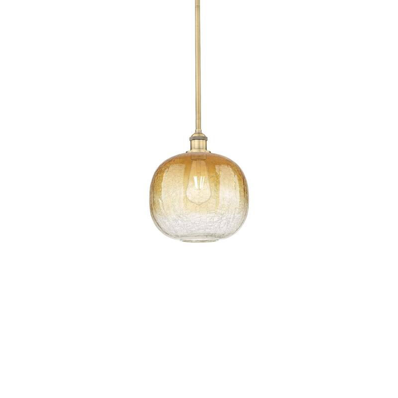 Innovations Lighting 616-1S-12-11 Brookhaven Sphere Pendant Brookhaven - Brushed Brass / Amber