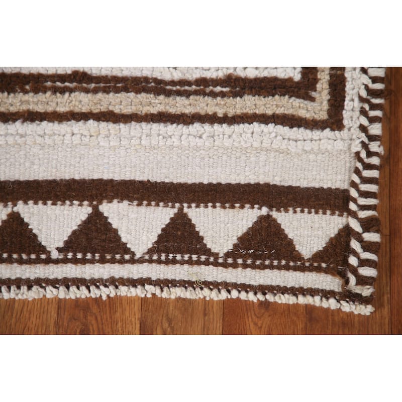 Beige Anatolian Turkish Runner Rug Handmade Wool Carpet - 3'1"x 11'2"