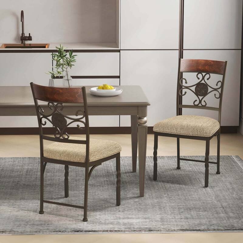 Costway Set of 2/4 Dining Room Chairs Armless Kitchen Chairs Set with