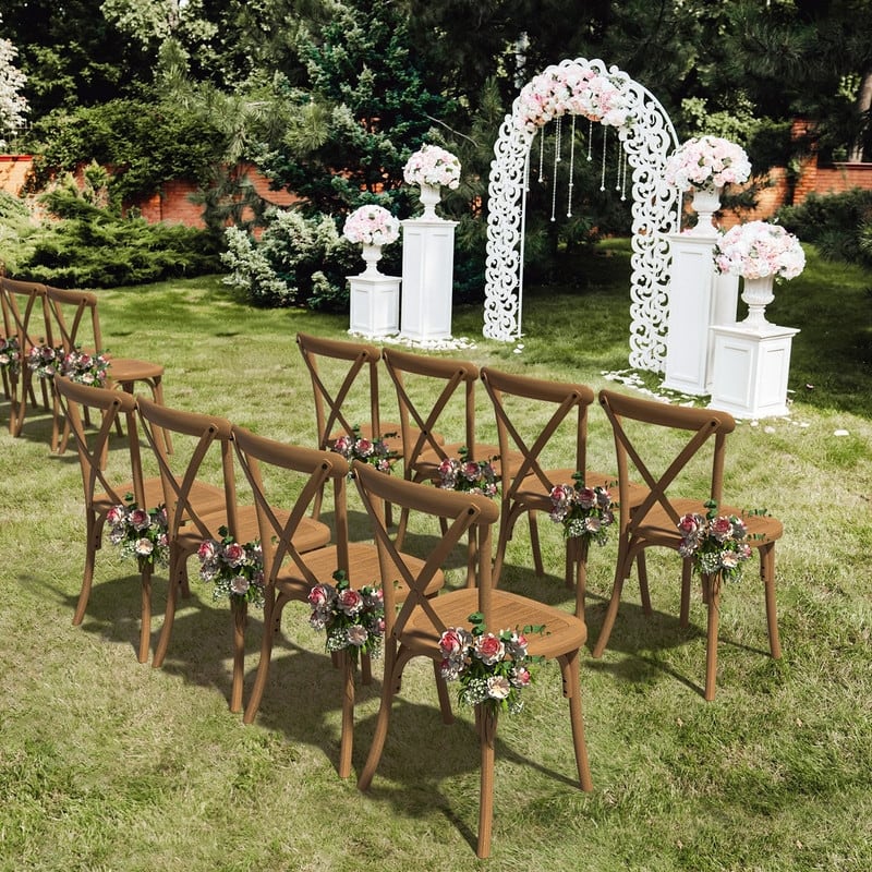 Patio Plastic Stackable Dining Chair Set (Set of 2) - N/A