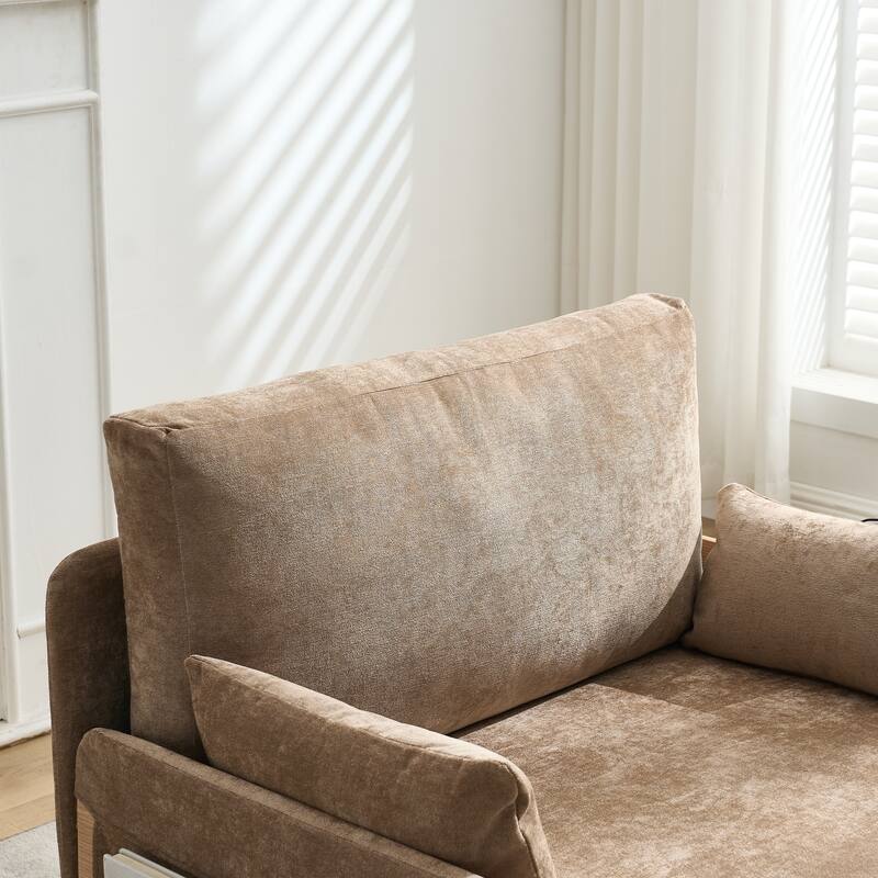 Foldable Sofa Bed Recliner, 3-In-1 Convertible Sleeper, Suitable For Small Spaces, With Three Pillows