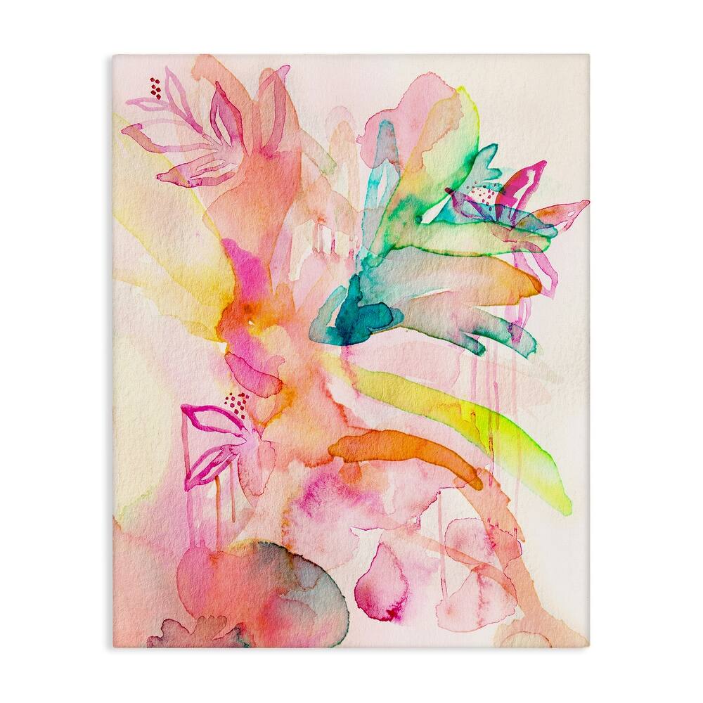 Stupell Watercolor Island Florals Canvas Wall Art Design By Gemma Bardot