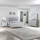preview thumbnail 1 of 14, Sterling 4PC/5PC Contemporary Bedroom Set with Mirror Accents and LED Enhancements Silver - Full - 4 Piece