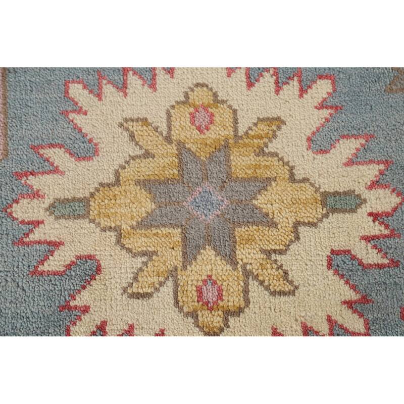 All-Over Floral Oushak Oriental Area Rug Hand-Knotted Wool Carpet - 9'1" x 12'0"
