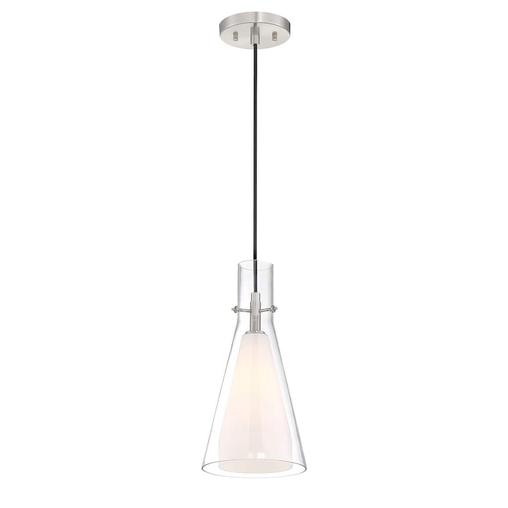 George Kovacs Taper Brushed Nickel And Clear Glass 1 Light Pendant