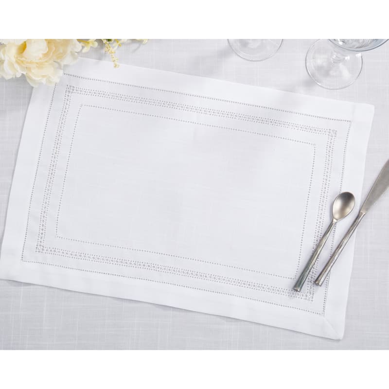 Traditional Hemstitch Placemat (Set of 12) - 14"x20"