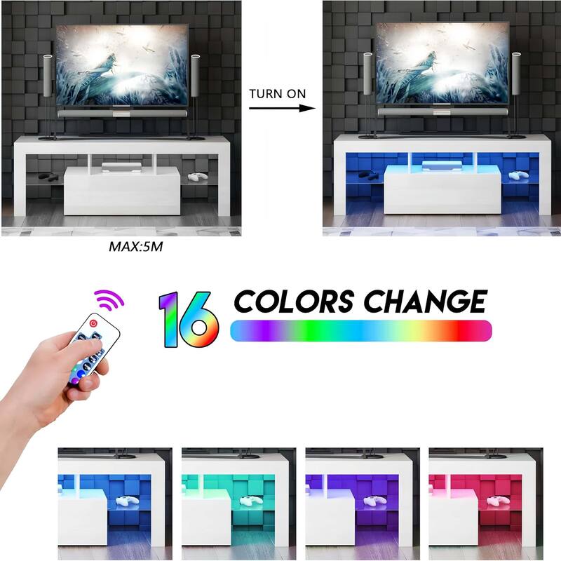 LED TV Stand for Televisions up to 55 Inchs - White