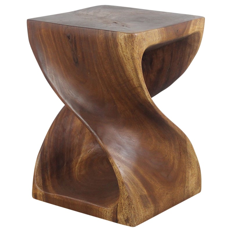 Haussmann® Wood Twist End Table 15 x 15 x 20 inch High Walnut Oil - 15" x 15" x 20"