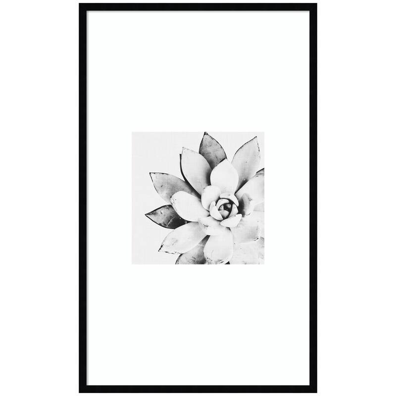 Kate and Laurel Modern Succulent by Tai Prints Framed Wall Art Print - 25 x 41 - Black
