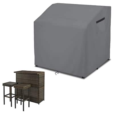 Outdoor Bar Cover, Heavy Duty 500D Waterproof Patio Bar Set Cover for Rectangular 41" Long Bar Height - 41"x38"x40"