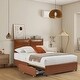 preview thumbnail 17 of 28, Classic steamed bread shaped backrest, metal frame, solid wood ribs, with four storage drawers, sponge soft bag Coffee