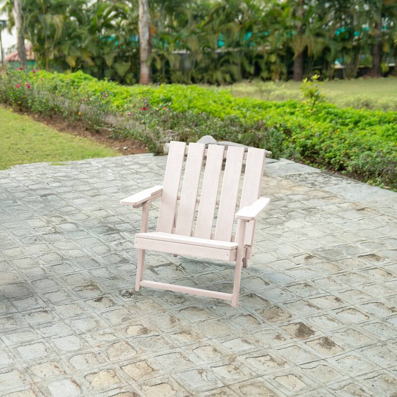Amalfi Fully Assembled All-Weather Outdoor Folding Modern Adirondack Chair and Table Set - 3-piece