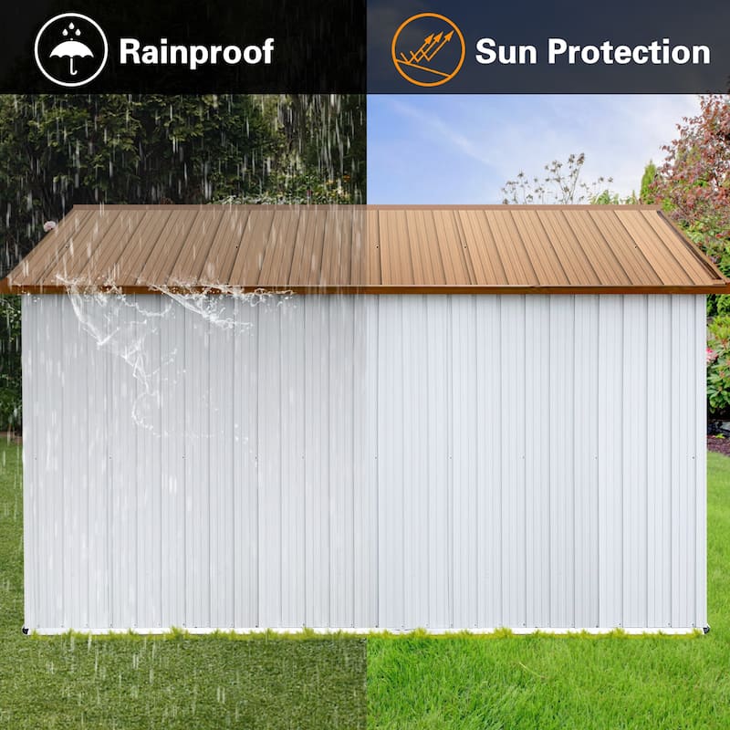 GDFStudio - Ryder Metal Garden Shed 10ft x 12ft Outdoor Storage Shed