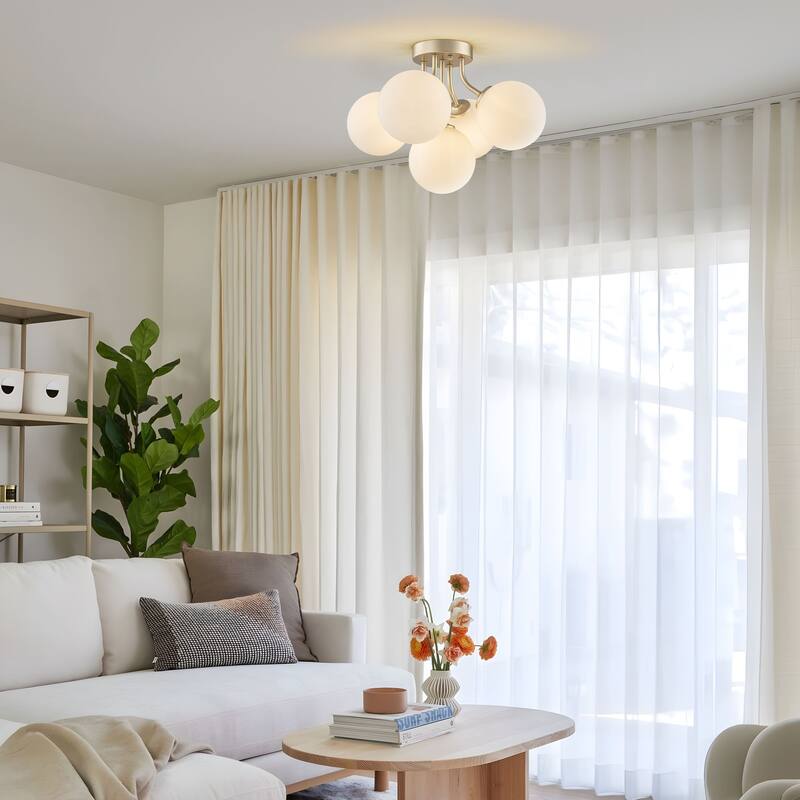 Starsky 5-LIght Globe Glass Sputnik Semi Flush Mount Ceiling Light