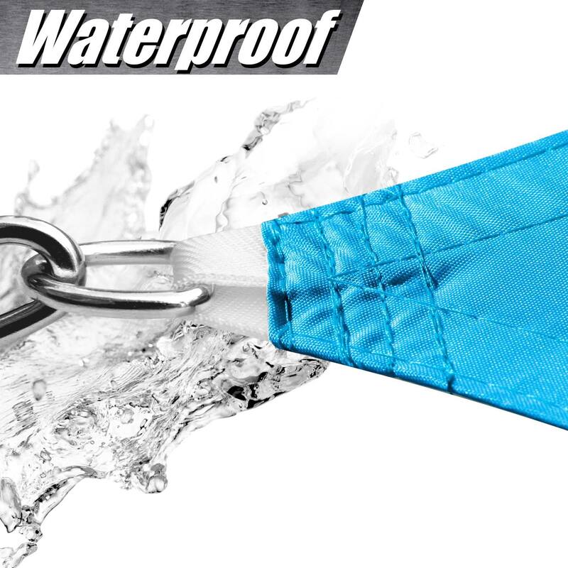 ColourTreeUSA Waterproof Triangle Sun Shade Sail 220 GSM HDPE with Winch Hardware Installation Kit