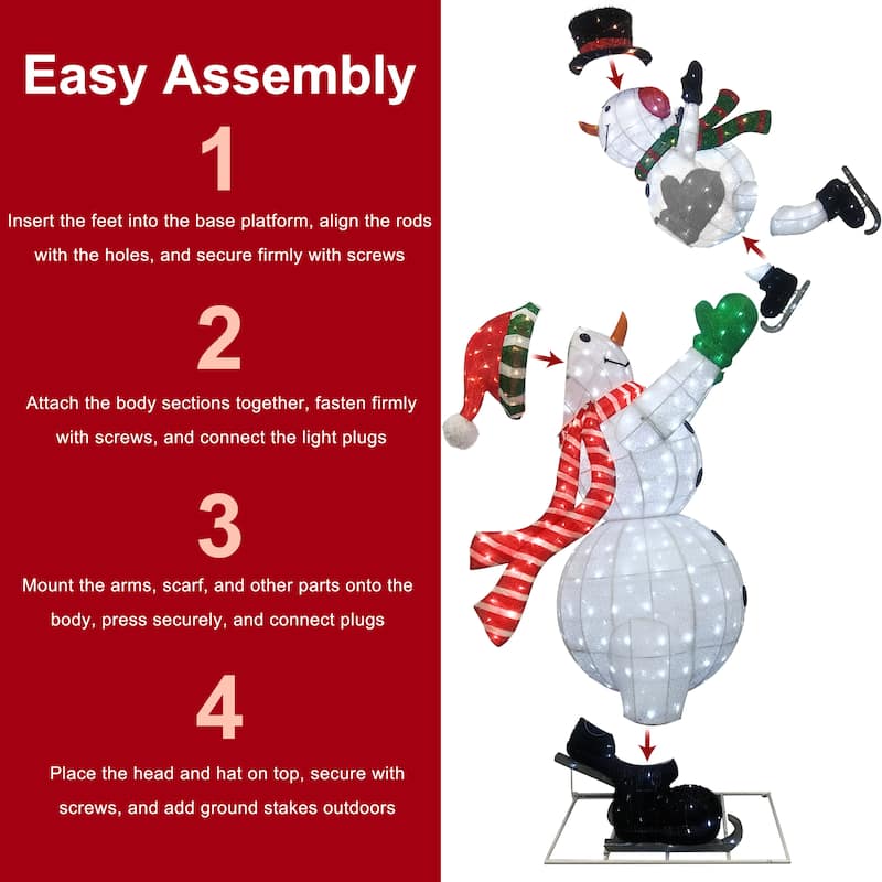Puleo International 7' Outdoor Christmas Snowman with 587 Warm White LED Lights