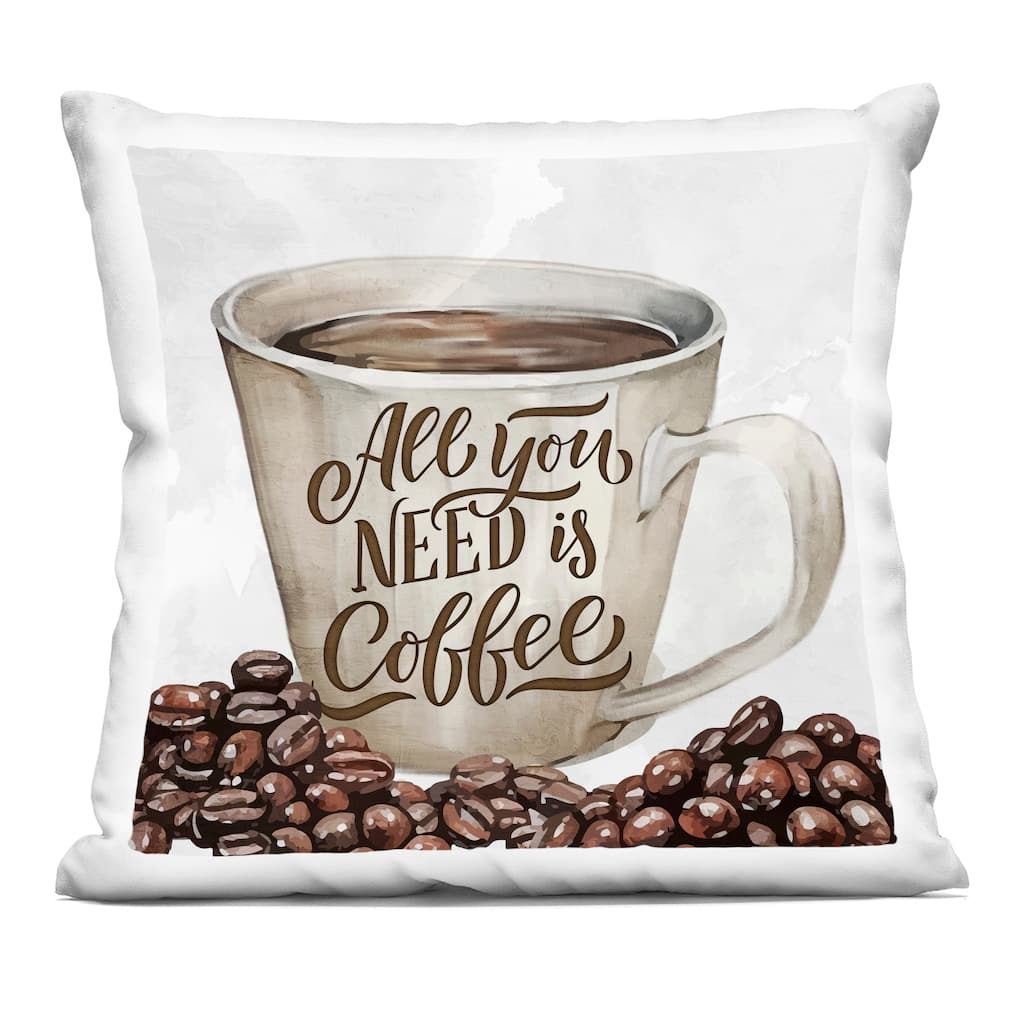 Stupell All You Need Morning Coffee Decorative Printed Throw Pillow Design by Kim Allen