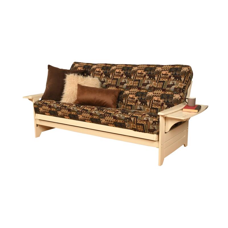 Copper Grove Dixie Futon Set in Antique White Wood with Innerspring Mattress