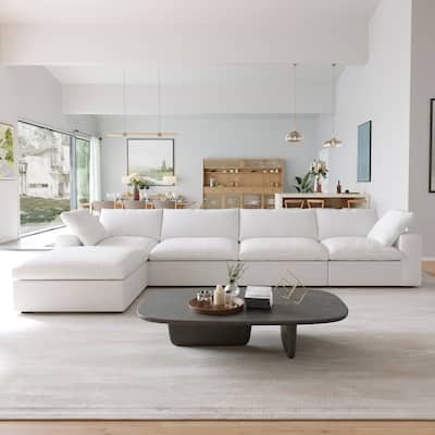 L Shape Couches for Living Room, Modern Modular Convertible Sectional Sofa Couch with Removable Cushion Covers