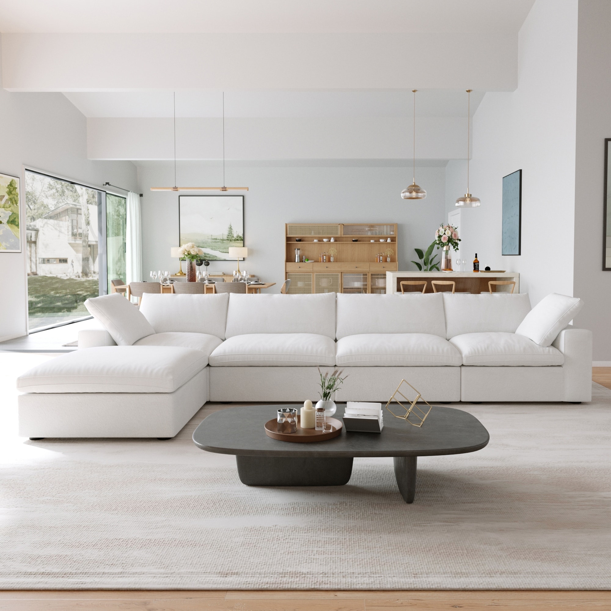 L Shape Couches for Living Room, Modern Modular Convertible Sectional Sofa Couch with Removable Cushion Covers