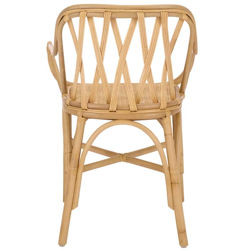 SAFAVIEH Home Serafima Rattan Arm Chair (Set of 2) - 22"W x 22"D x 33"H