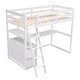preview thumbnail 19 of 25, Wood Loft Bed Sturdy Frame with Desk and Shelves,2 Drawers,Twin Size