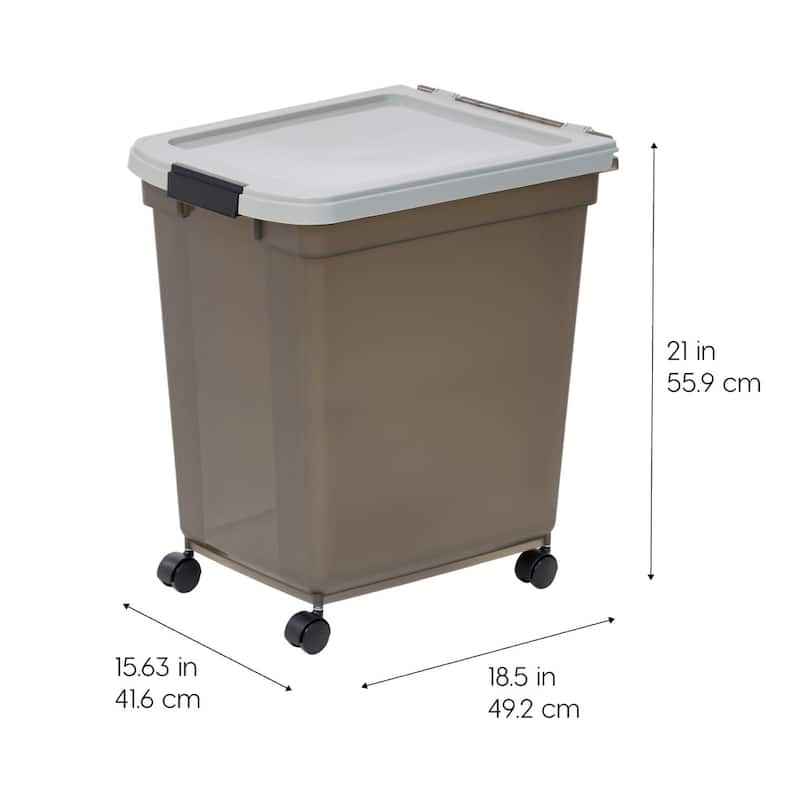 Airtight Mobile Pet Food Storage with Removable Casters