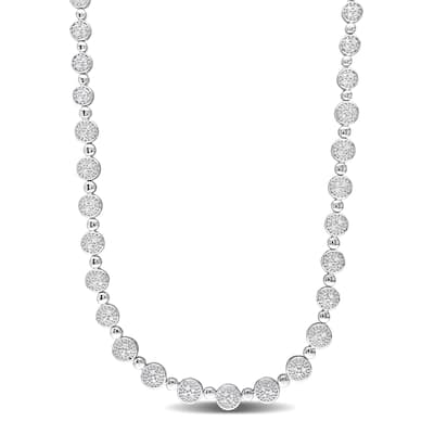 Miadora 1/2ct TDW Diamond Tennis Necklace in Sterling Silver