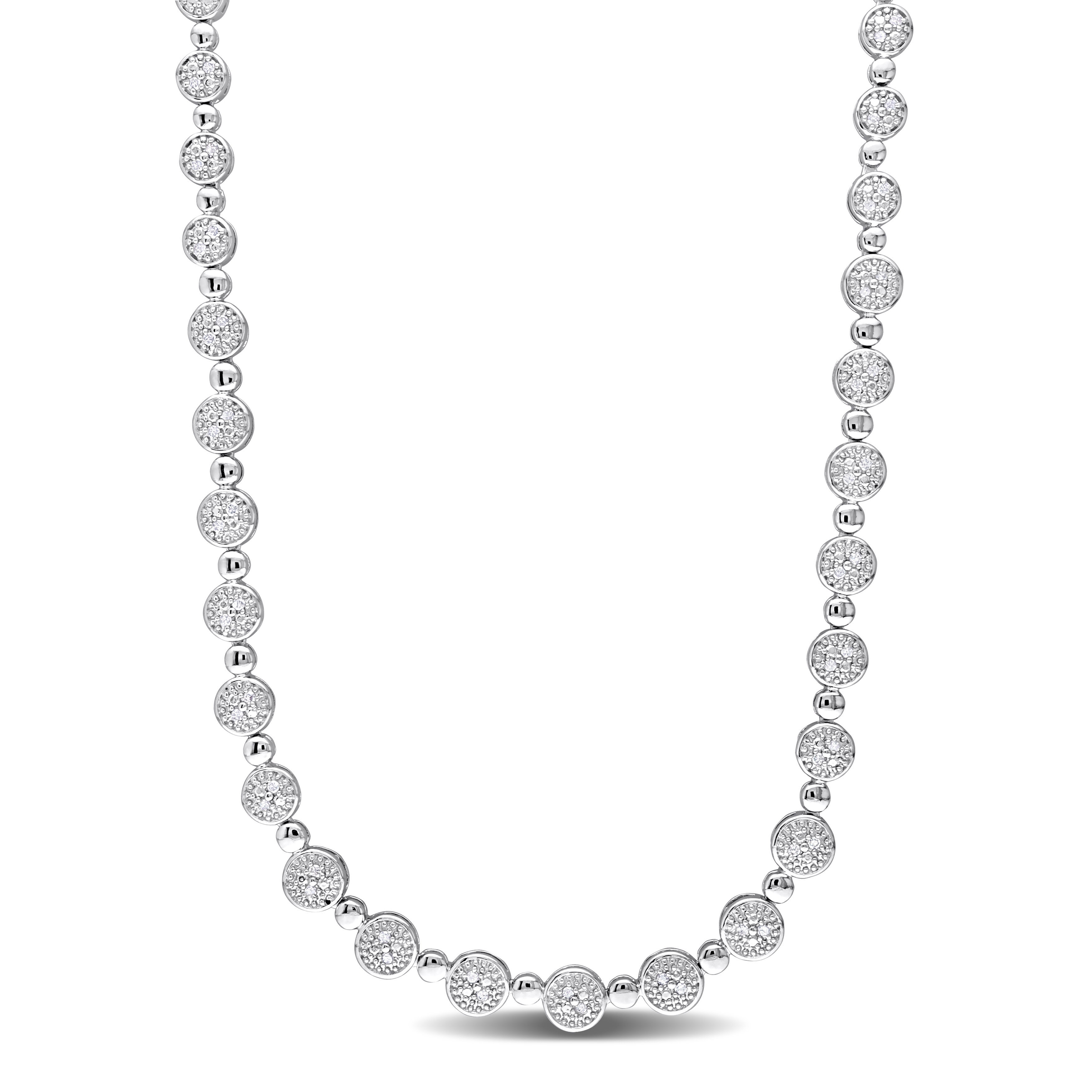 Miadora 1/2ct TDW Diamond Tennis Necklace in Sterling Silver