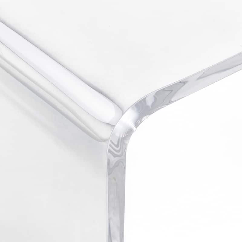 32" Long Rectangle All Acrylic 15mm Thick Waterfall Coffee Table, Clear