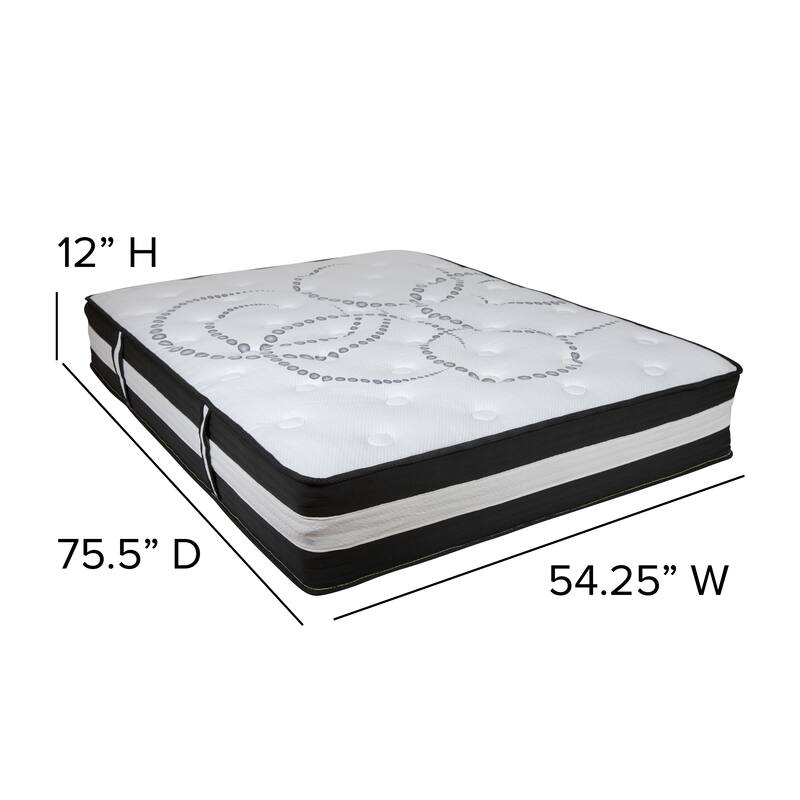 12" Mattress & Gel Memory Foam Topper Bundle Set