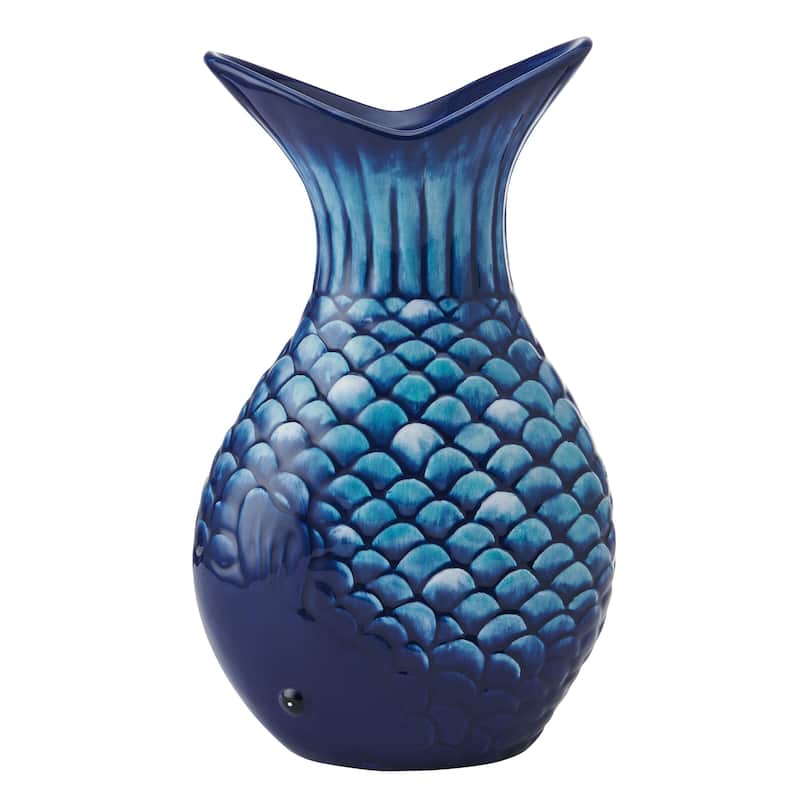 Fitz and Floyd Blue Fin Vase