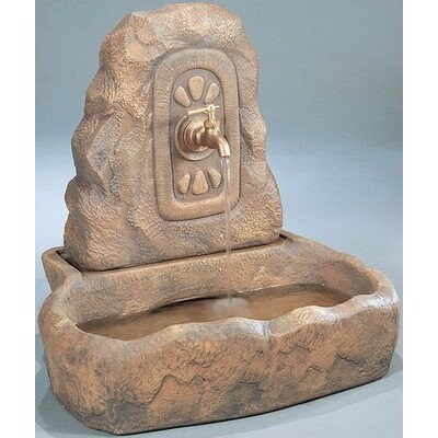 Wall Cast Stone Small Faucet Arch Fountain Finish: Golden Moss