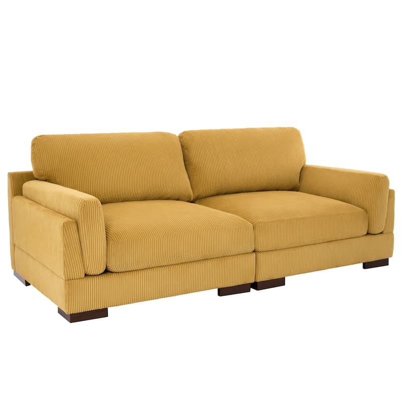 90.2"W Corduroy Upholstered Living Room Sofa