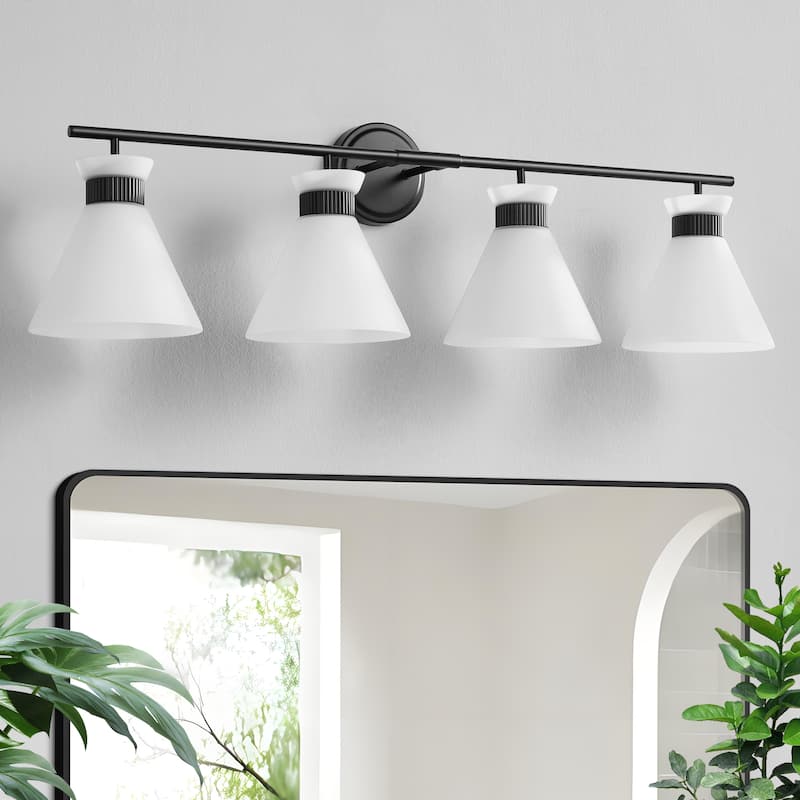Dimmable Bathroom Vanity Light with Glass Shade
