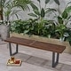 preview thumbnail 1 of 18, Fresno Outdoor Acacia Dining Bench by Christopher Knight Home - N/A dark brown, black