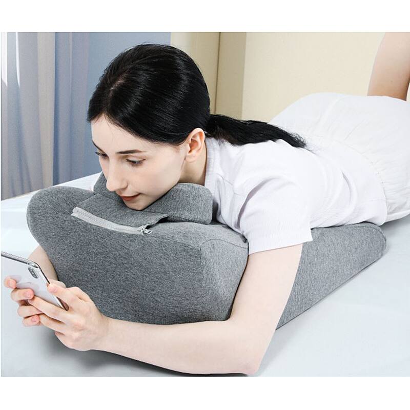 Doctor Pillow MultiFunction Comfort Selfie Pillow Grey Bed Bath