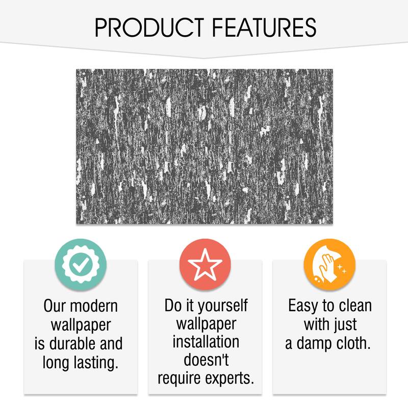 SUSSEXHOME Removable Wallpaper-Waterproof, Strippable, Light Resistance & Cleanable Wall Paper Roll-Wallpaper-Concrete