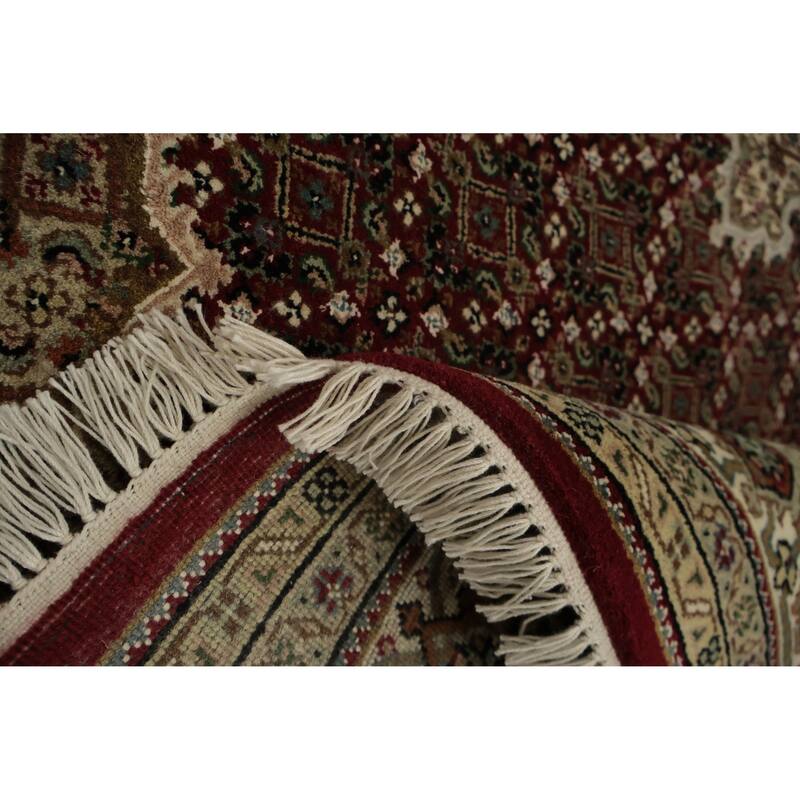Hand Knotted Oriental 100% Wool Carpet Traditional Floral Red Tabriz Area Rug - 9' 2'' X 6' 2''