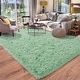 preview thumbnail 101 of 126, Large Shaggy Home Decor Carpets Fluffy Area Rugs for Living Room Bedroom mint green - 8'x10' - Rectangle