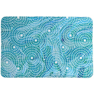 Coastal Mosaic Tiles Memory Foam Rug