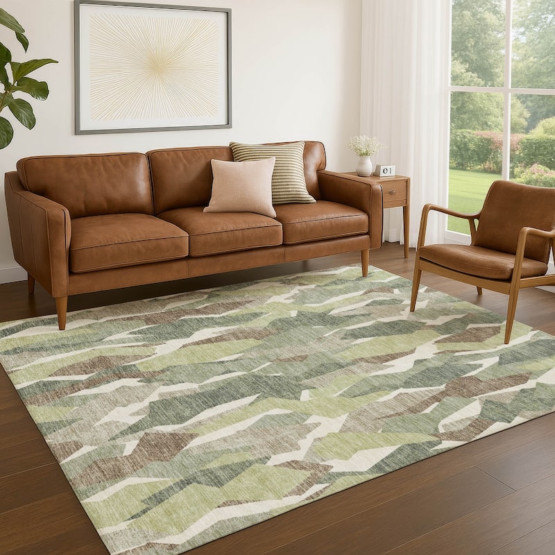 Machine Washable Indoor/ Outdoor Contemporary Dylan Chantille Rug