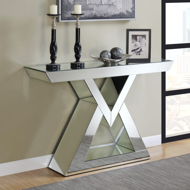 Glamorous Contemporary Design Mirrored Accent Console Table