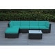 preview thumbnail 8 of 7, Ohana Outdoor Patio 6 Piece Black Wicker Sofa Sectional with Cushions Sunbrella Aruba