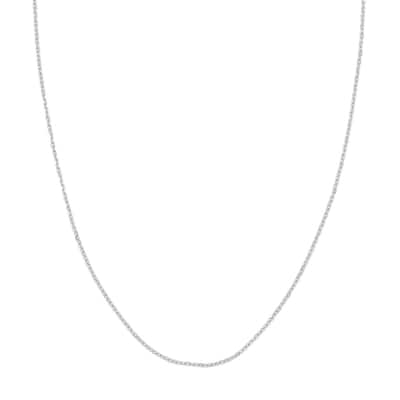 Curata 925 Sterling Silver Rhodium 1.9mm Diamond Cut Cable Chain Necklace (Lobster)
