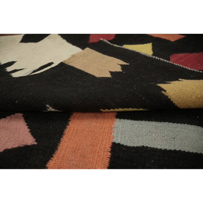 Hand Woven Oriental 100% Wool Carpet Southwestern Tribal Multi-Colored Kilim Area Rug - 12' 1'' X 8' 6''