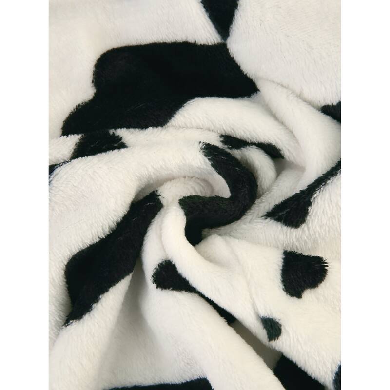 Women's Plus Size Robe Cow Print Self Tie Mid-Length Bathrobe