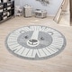 preview thumbnail 1 of 3, Lion Face Kids Rug Animal Round Play Mat with 3D Effect in Grey 3'11" Round