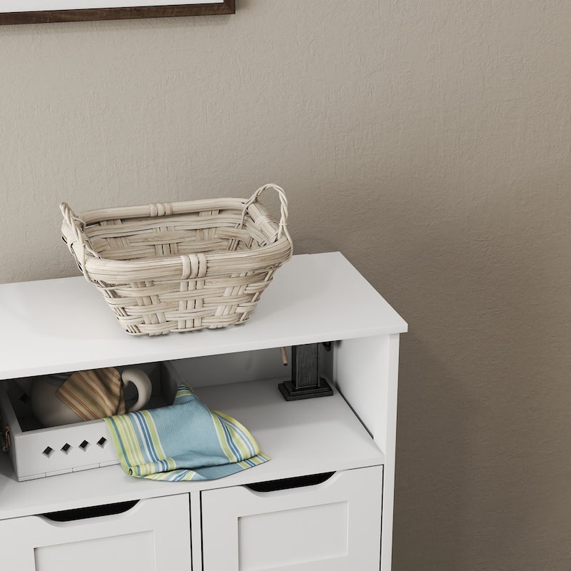 Farmhouse Storage Cabinet ,Versatile Double-Door Storage Cabinet with Adjustable Shelves